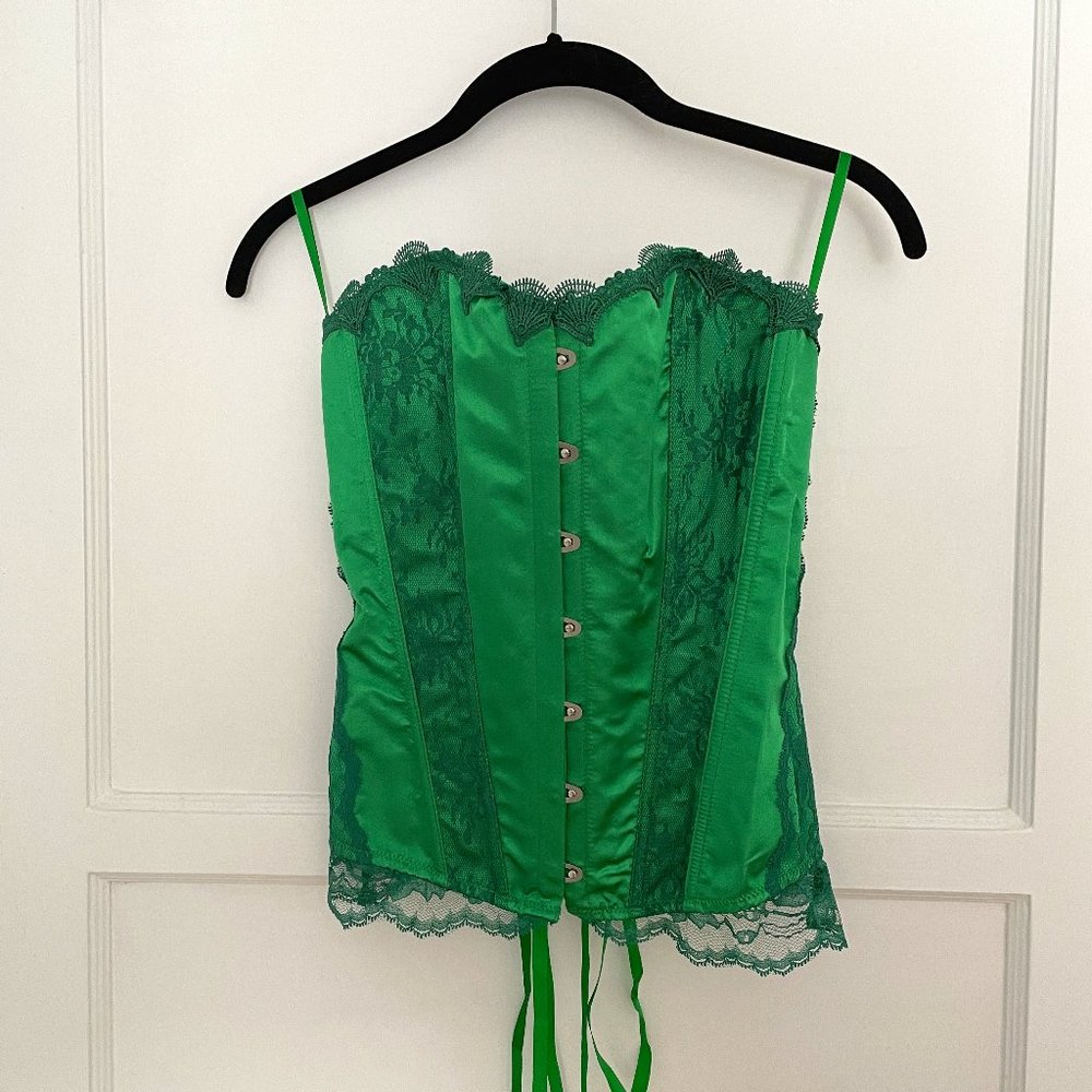 Poison Ivy Green Lace Up Corset